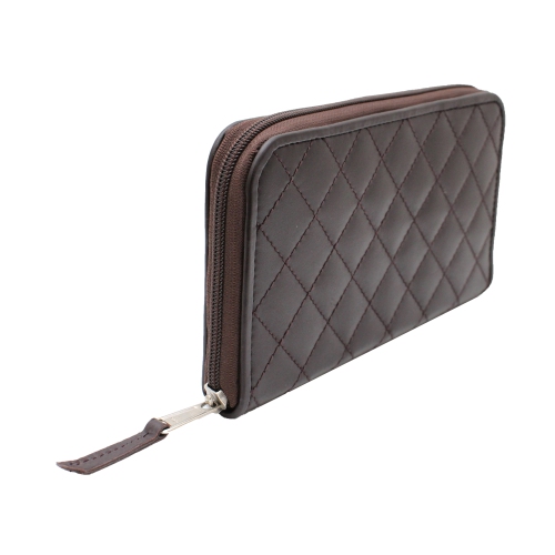 Pochette-portefeuille en cuir à deux rabats Mercer d’Ashlin - Brun foncé