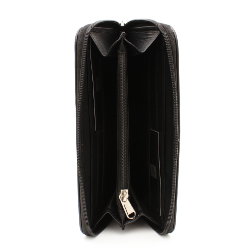 Pochette-portefeuille en cuir à deux rabats Mercer d’Ashlin - Noir