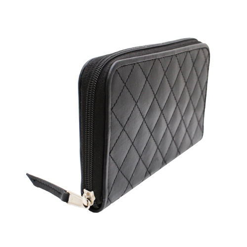 Pochette-portefeuille en cuir à deux rabats Mercer d’Ashlin - Noir