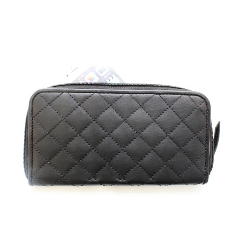 Pochette-portefeuille en cuir à deux rabats Mercer d’Ashlin - Noir