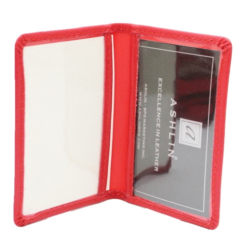 Ashlin Chatham Slim Bi-Fold Leather ID Holder - Fire Engine Red