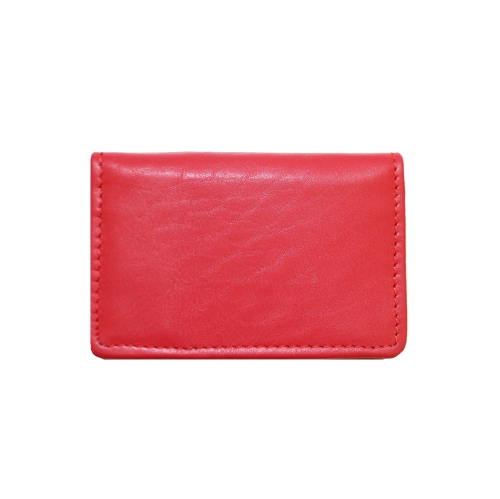 Ashlin Franco Slim Leather RFID Business Card Holder - Fire Engine Red