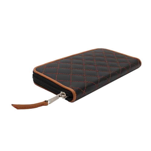 Ashlin Mercer Bi-Fold Leather Clutch Wallet - Black/Orange