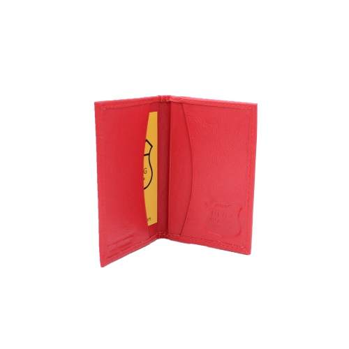 Ashlin Etienne Slim Leather RFID Business Card Holder - Fire Engine Red