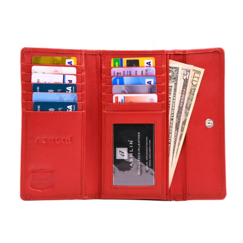 ASHLIN® DESIGNER | REDGROVE Portefeuille mince pour femmes anti-RFID