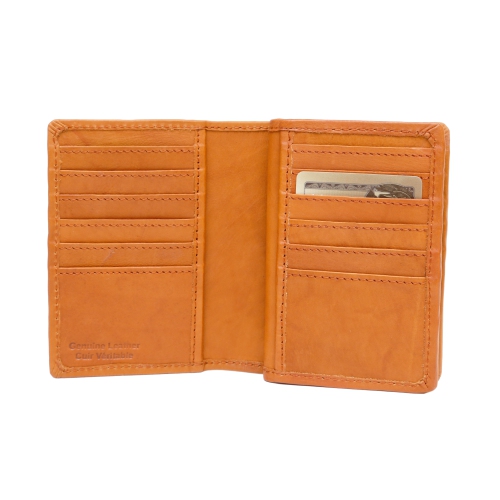 Porte-cartes de crédit en cuir Abriella d’Ashlin - Brun moyen