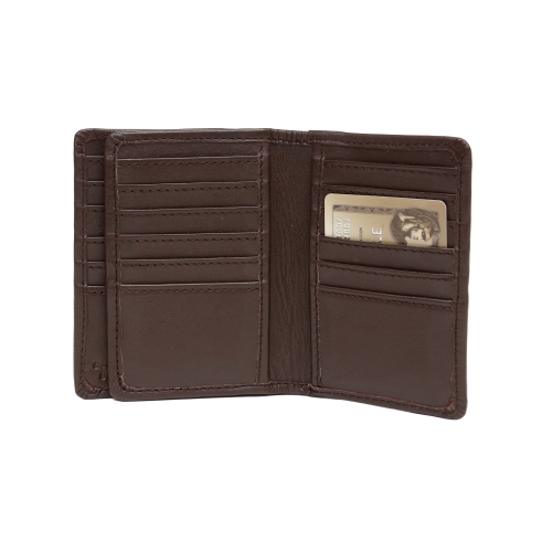 Porte-cartes de crédit en cuir Abriella d’Ashlin - Brun foncé