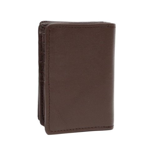 Porte-cartes de crédit en cuir Abriella d’Ashlin - Brun foncé