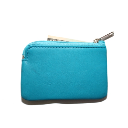 ASHLIN  Adelle Lambskin Napa Leather Card Holder Case - Cerulean In Blue