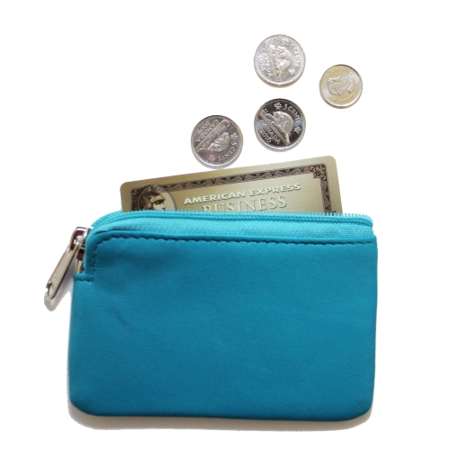 Ashlin Adelle Lambskin Napa Leather Card Holder Case - Cerulean Blue