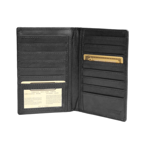 Étui pour passeport en cuir d’Ashlin - Noir - Noir