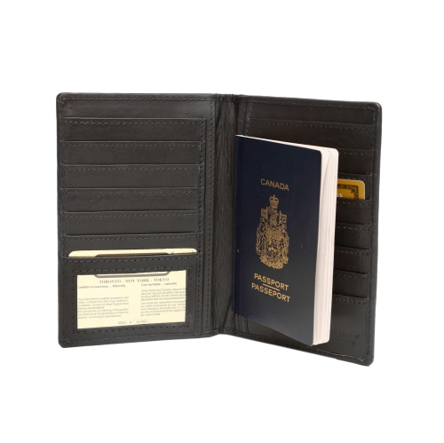 Étui pour passeport en cuir d’Ashlin - Noir - Noir