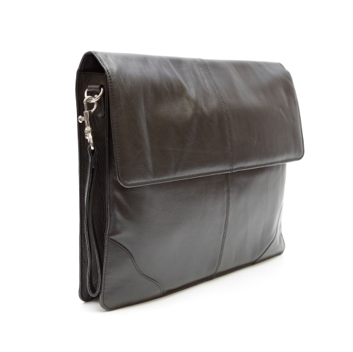 Ashlin 15" Leather Laptop Briefcase - Black