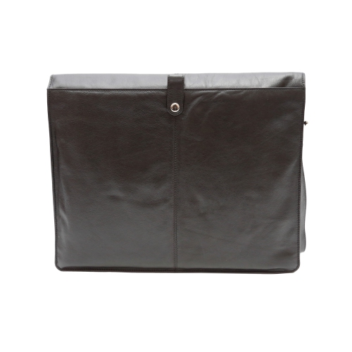 Ashlin 15" Leather Laptop Briefcase - Black