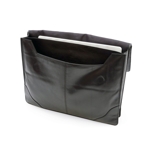 Ashlin 15" Leather Laptop Briefcase - Black