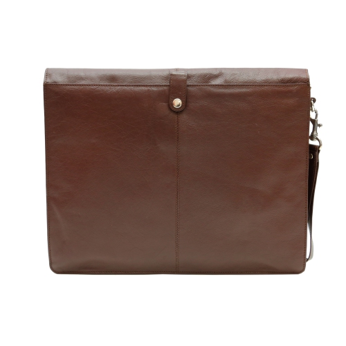 Ashlin 15" Leather Laptop Briefcase - Dark Brown