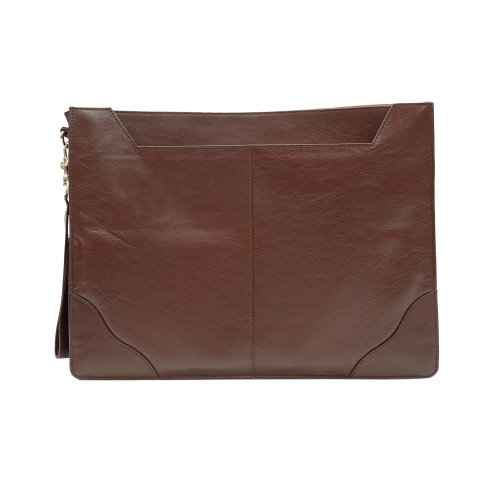 Ashlin 15" Leather Laptop Briefcase - Dark Brown