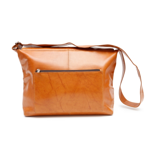 Ashlin 15" Leather Messenger Bag - Medium Brown