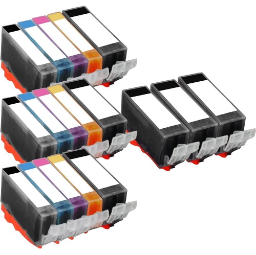 18 Inkfirst Compatible PGI-220 CLI-221 Ink Cartridges Replacement for Canon PGI220 CLI221 PIXMA iP3600 iP4600 iP4700 3SET+3PGI