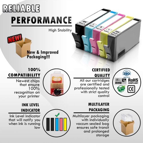 3 Set of 5 Inkfirst® Compatible Ink Cartridges Replacement for HP 564 XL 564XL High Yield PhotoSmart 7520 B8550 B8553 C5324