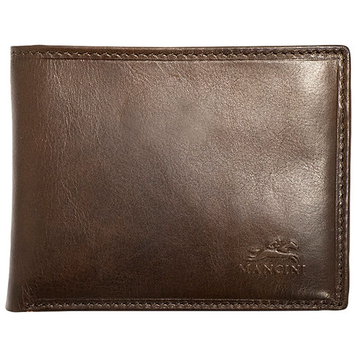 Mancini Boulder RFID Leather Coin Pocket Wallet - Brown