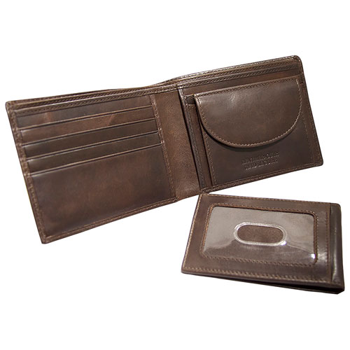 Mancini Boulder RFID Leather Coin Pocket Wallet - Brown (18-164)
