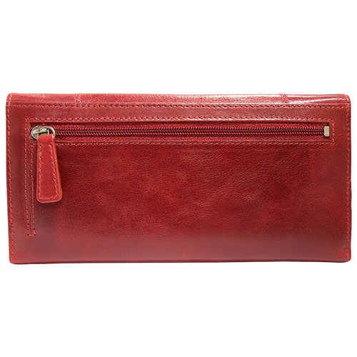 Mancini Casablanca RFID Leather Tri-fold Wallet - Red