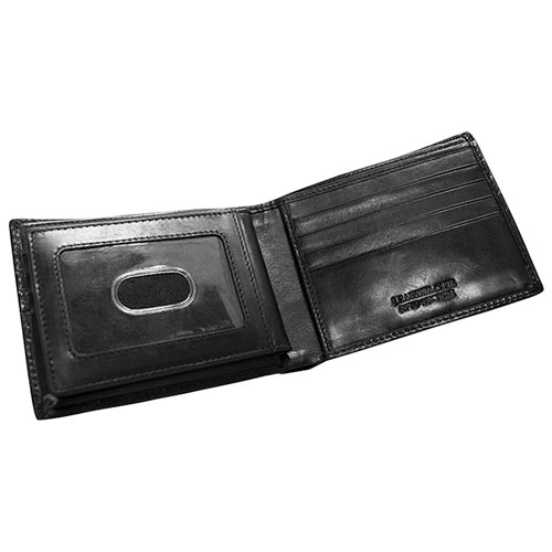 Mancini Boulder RFID Leather Bi-fold Wallet & Passcase - Black