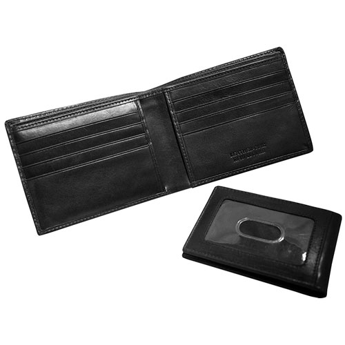 Mancini Boulder RFID Leather Bi-fold Wallet & Passcase - Black