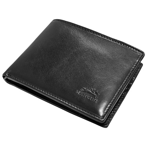 Mancini Boulder RFID Leather Bi-fold Wallet & Passcase - Black