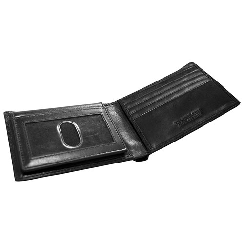 Mancini Boulder RFID Leather Bi-fold Wallet & Passcase - Black