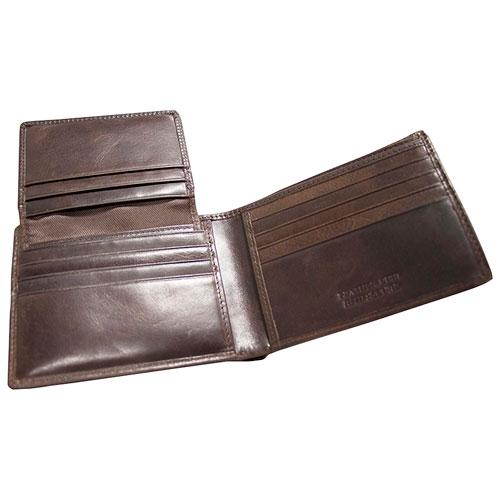Portefeuille RFID à deux volets en cuir avec rabat intérieur Boulder de Mancini - Brun
