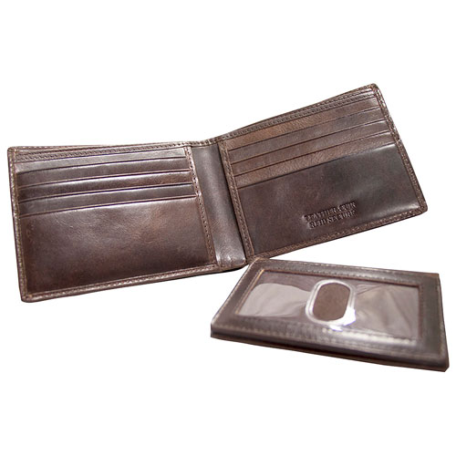 Portefeuille RFID à deux volets en cuir avec rabat intérieur Boulder de Mancini - Brun
