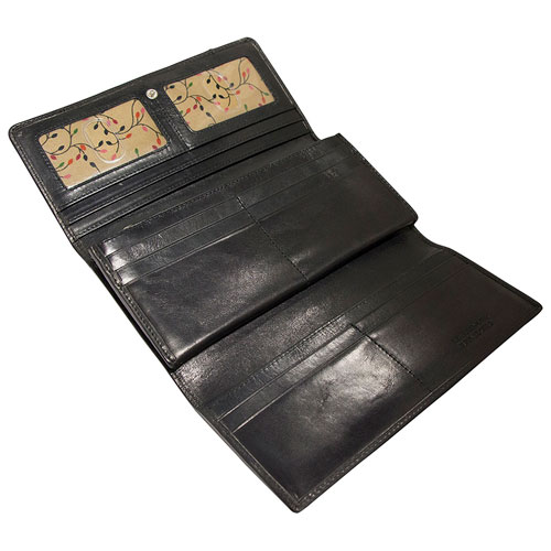 Portefeuille RFID à trois volets en cuir Casablanca de Mancini - Noir