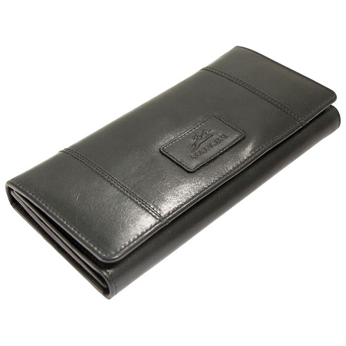 Portefeuille RFID à trois volets en cuir Casablanca de Mancini - Noir