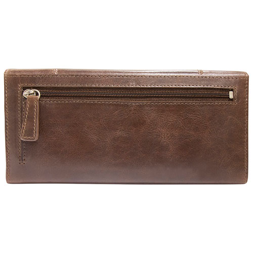 Portefeuille RFID à trois volets en cuir Casablanca de Mancini - Brun
