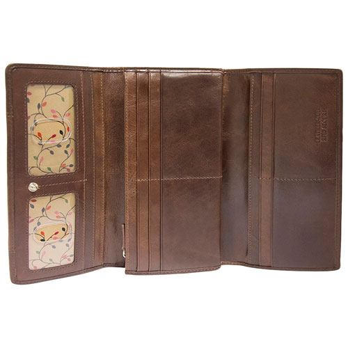 Portefeuille RFID à trois volets en cuir Casablanca de Mancini - Brun