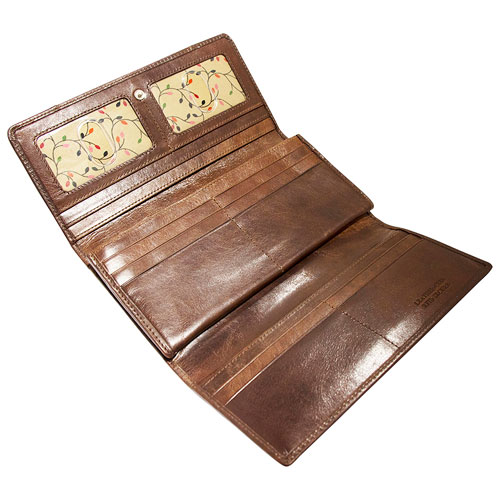 Portefeuille RFID à trois volets en cuir Casablanca de Mancini - Brun