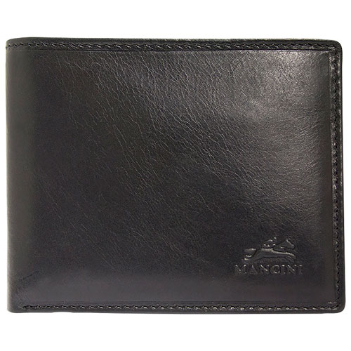 Mancini Boulder RFID Leather Coin Pocket Wallet - Black