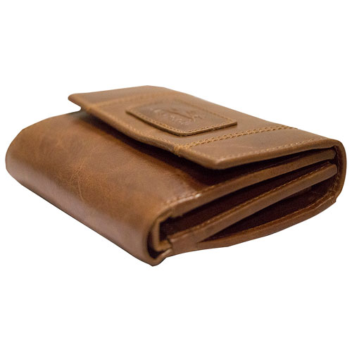 Portefeuille RFID à trois volets en cuir Casablanca de Mancini - Cognac