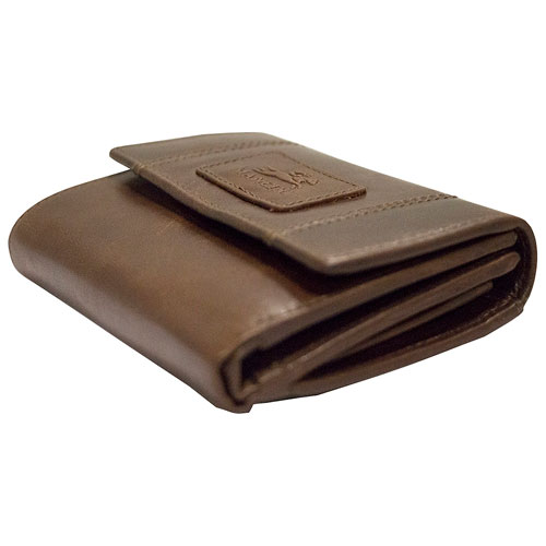 Mancini Casablanca RFID Leather Tri-fold Clutch - Brown