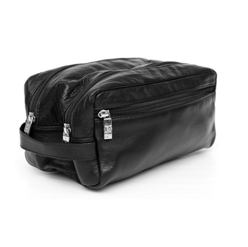 Ashlin Leather 2-Section Utility Kit - Black