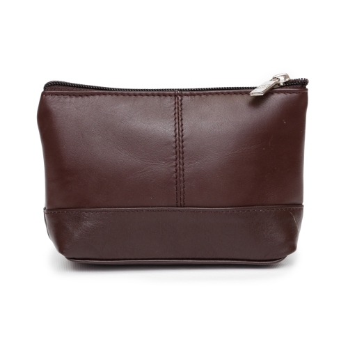 Sac à cosmétiques à fermeture à glissière sur le dessus d’Ashlin - petit - Brun foncé