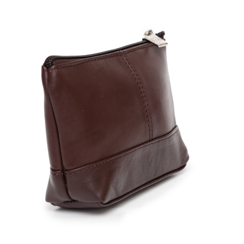 Sac à cosmétiques à fermeture à glissière sur le dessus d’Ashlin - petit - Brun foncé