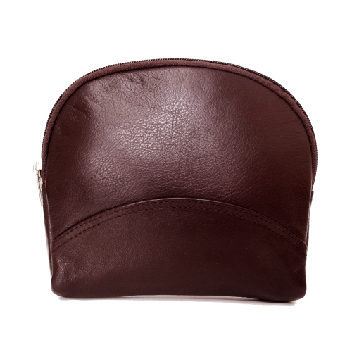 ASHLIN  Leanah Leather Cosmetic Bag - In Brown
