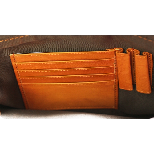 Sac en cuir à compartiments Eliza d’Ashlin - Brun