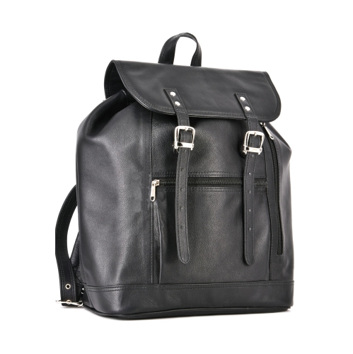Ashlin Jessy Leather Knapsack - Black
