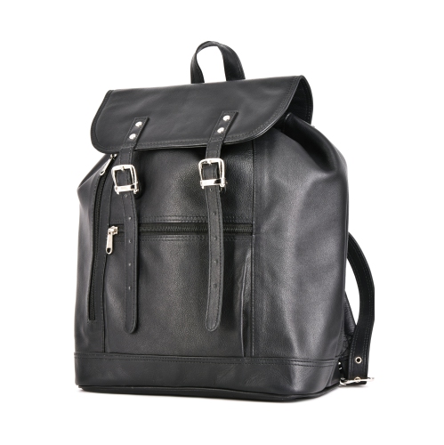 Ashlin Jessy Leather Knapsack - Black