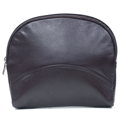 ASHLIN  Leanah Leather Cosmetic Bag - In Black