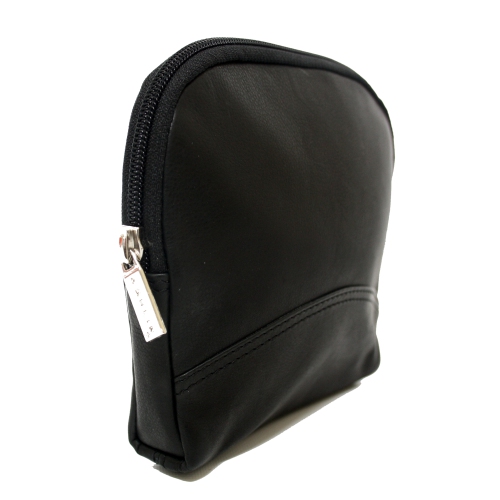 Ashlin Leanah Leather Cosmetic Bag - Black